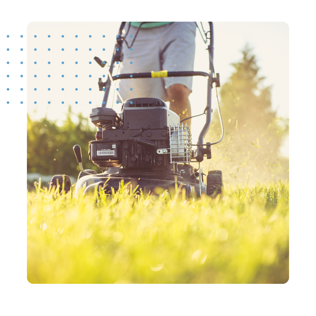Mowing the grass